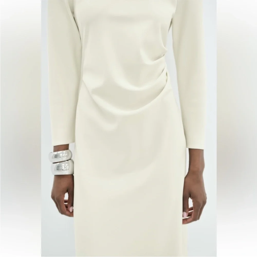 ZARA Crepe Midi Dress - Picture 9 of 12